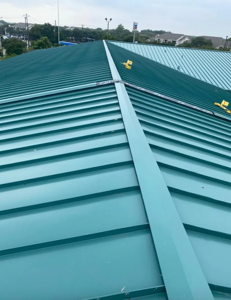Green commercial metal roof ridge and valley for Metal Roof Repair in Corry